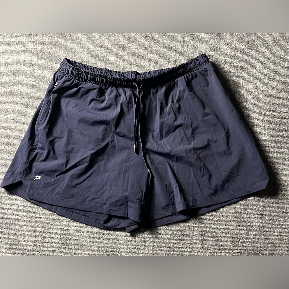 Fabletics Men's Navy Athletic Shorts with Drawstring 5” inseam XXL 36” waist